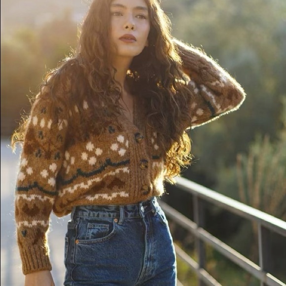 ZARA KNIT JACQUARD CARDIGAN - Picture 8 of 11